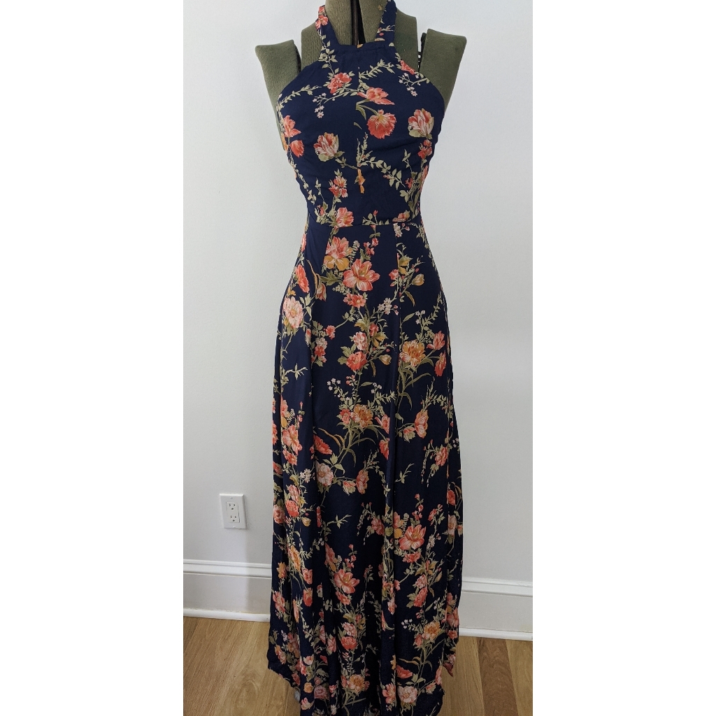 Reformation Full Length Floral Dress